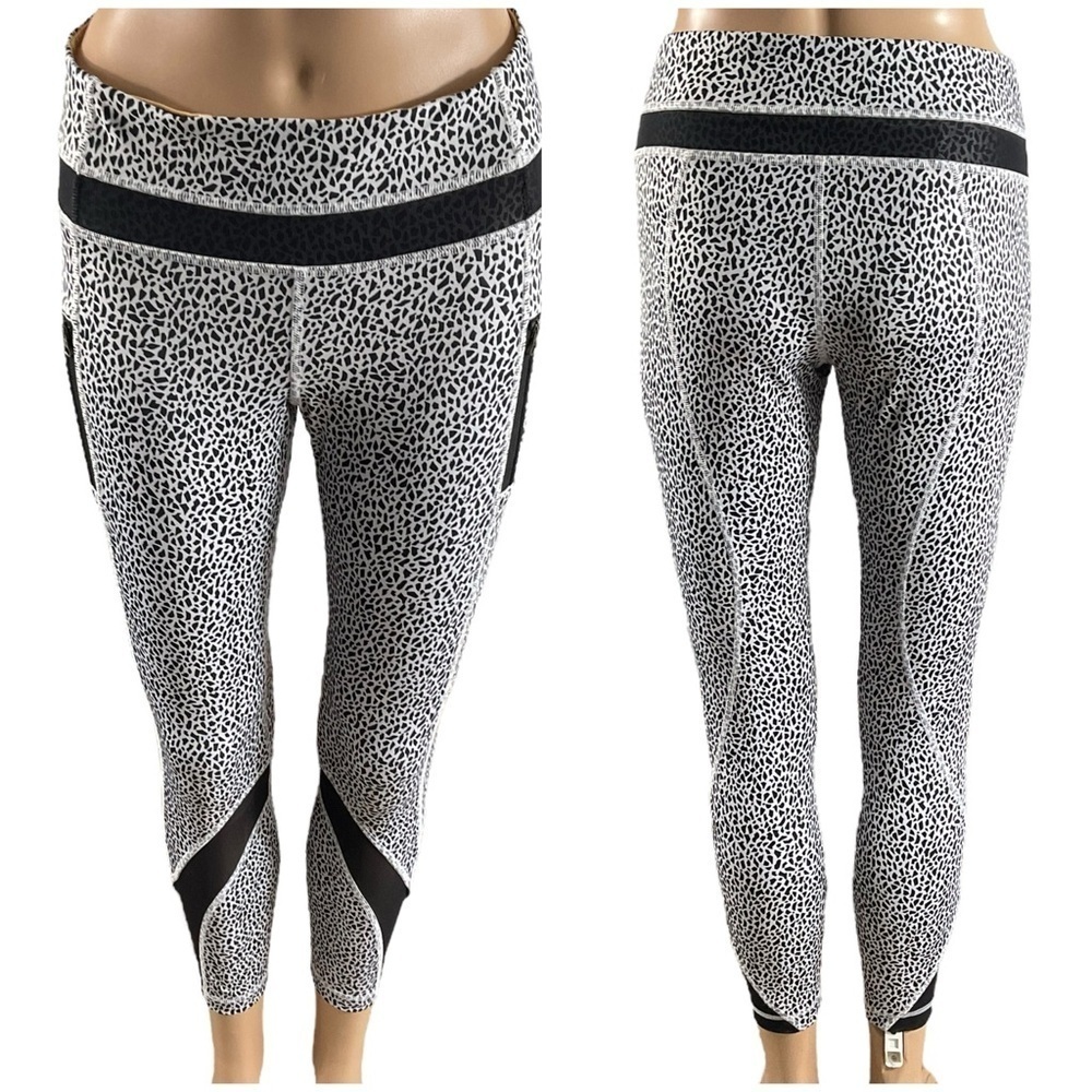 Lululemon Inspire Tight II Miss Mosaic White Black  Size 6 Style W5G70S